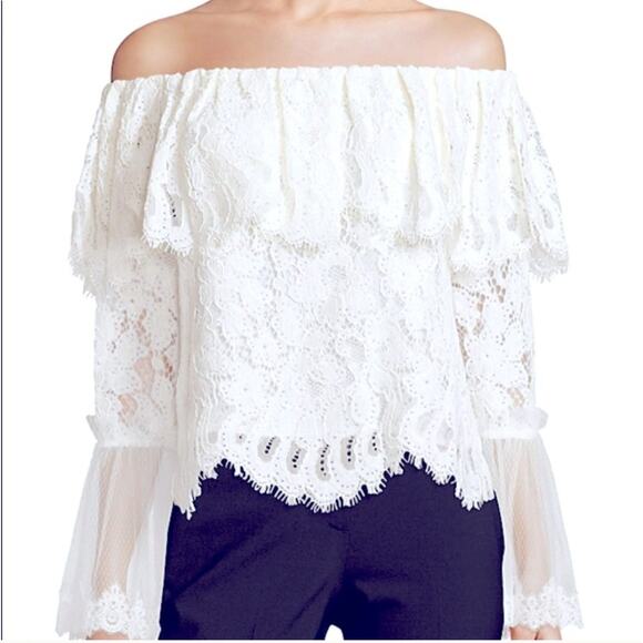 Alexis Laurena Lace Off Shoulder Top sz XS off-white fairy whimsical cottagecore - Picture 1 of 8